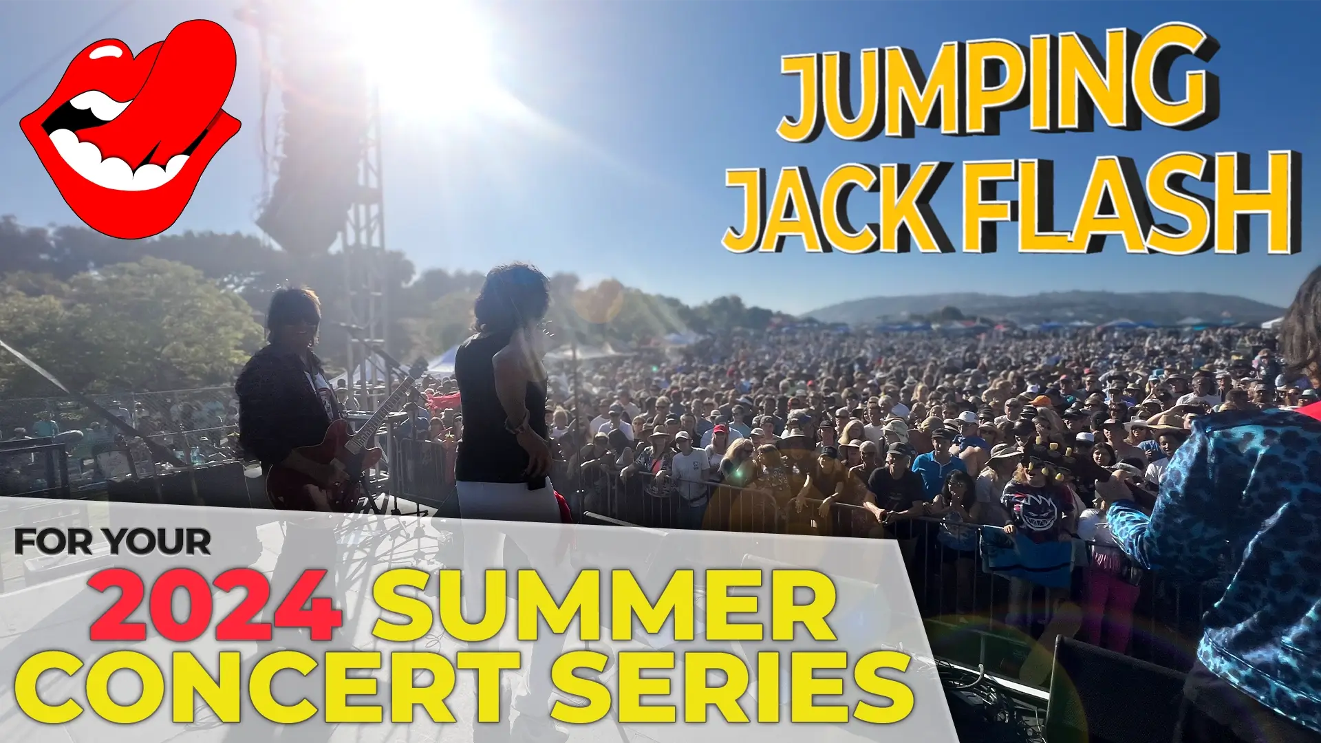 Hire Jumping Jack Flash for your city's Summer Concert Series for 2024!